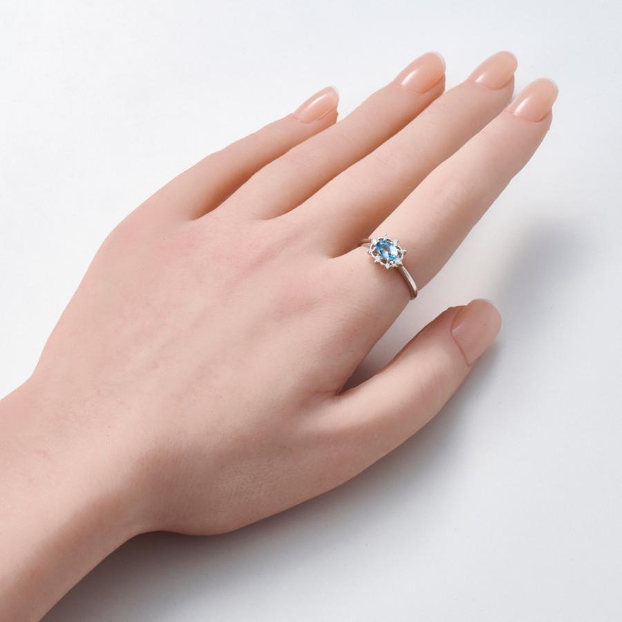 ルミナラ Pt 0.3ct サンタマリアカラーアクアマリン リング ジュエリー アクセサリー プラチナ製 J12610 ディノスの画像