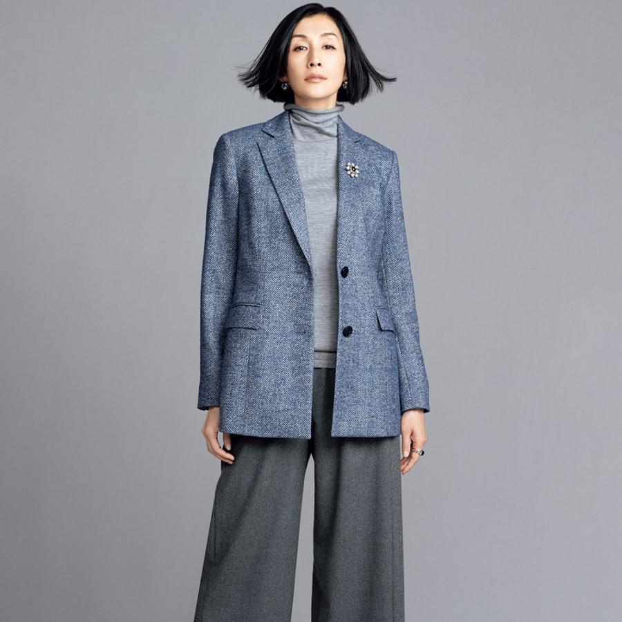 dinos（ディノス） フェルラ社 ベビーアルパカ混 ヘリンボーン