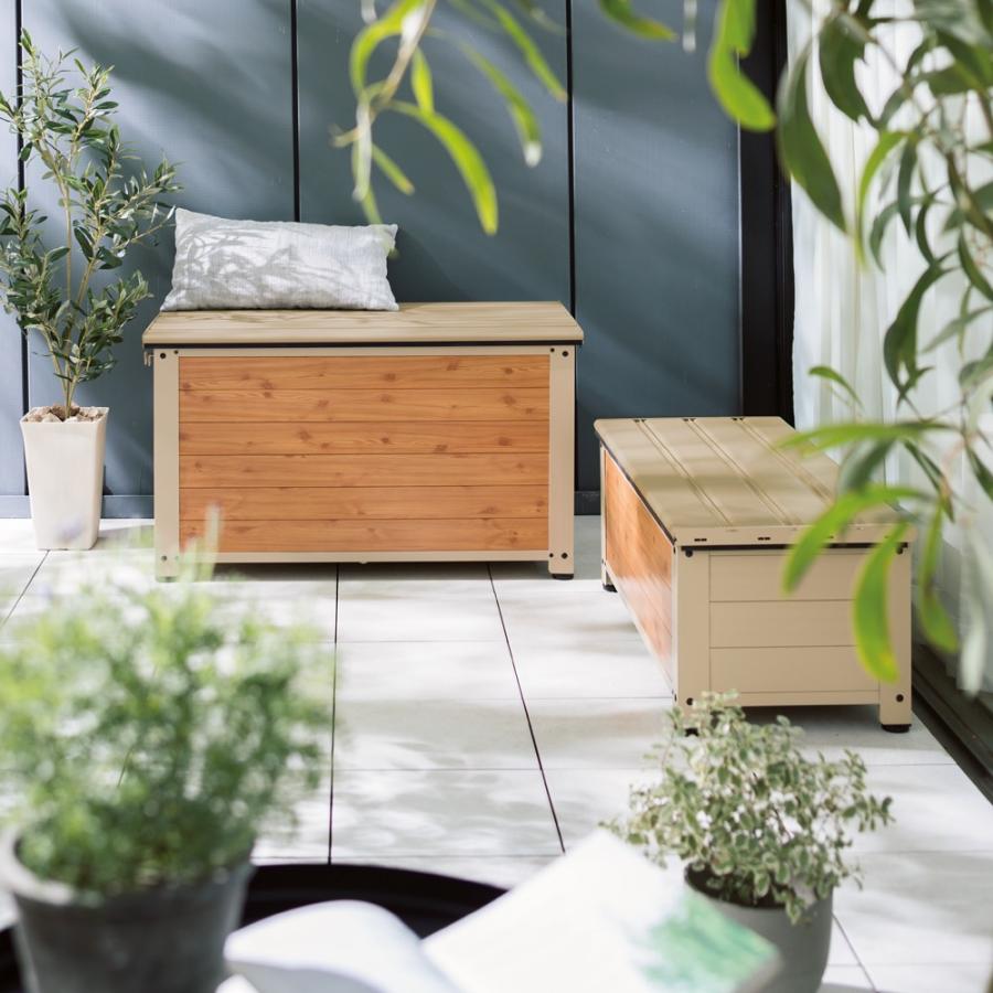 dinos 木目調グレージュストッカー 浅型踏み台 幅84cm 生活雑貨