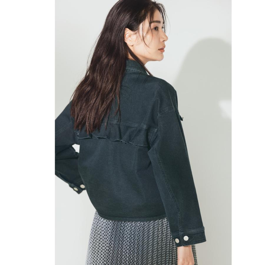 超人気のファッション ジャケット パール使い バックフリル ストレッチデニム ジャケット ジャケット レディースファッション ファッション 12 510 Www Alientrap Com