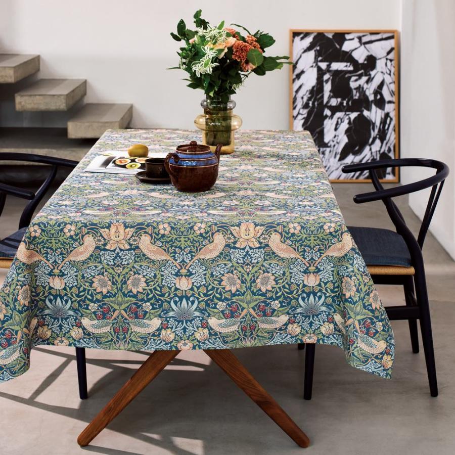 海外輸入 キッチン 家電 キッチン用品 キッチングッズ ランチョンマット モリスデザインスタジオ ジャカード織 はっ水テーブルクロス いちご泥棒 約100 100 激安の Artmedia Ba