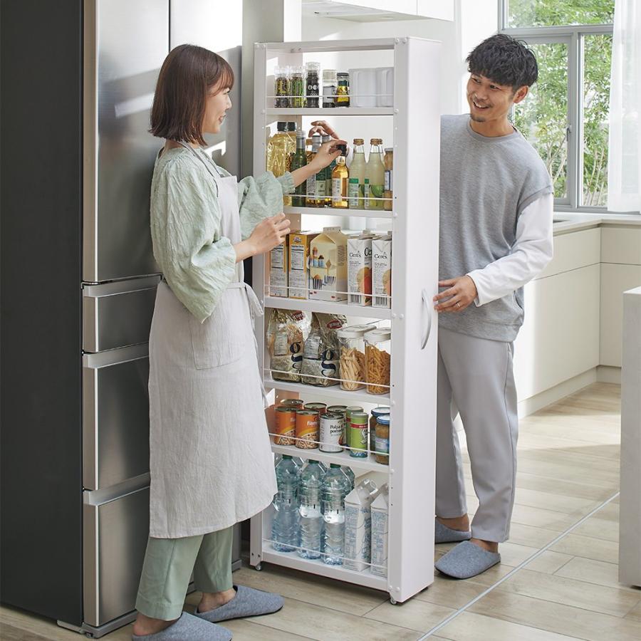 ［幅20奥行58高さ85.4cm］ 物置メーカーが造った頑丈隙間ワゴン ロータイプ キッチン収納 キッチンストッカー 隙間収納 630026の画像