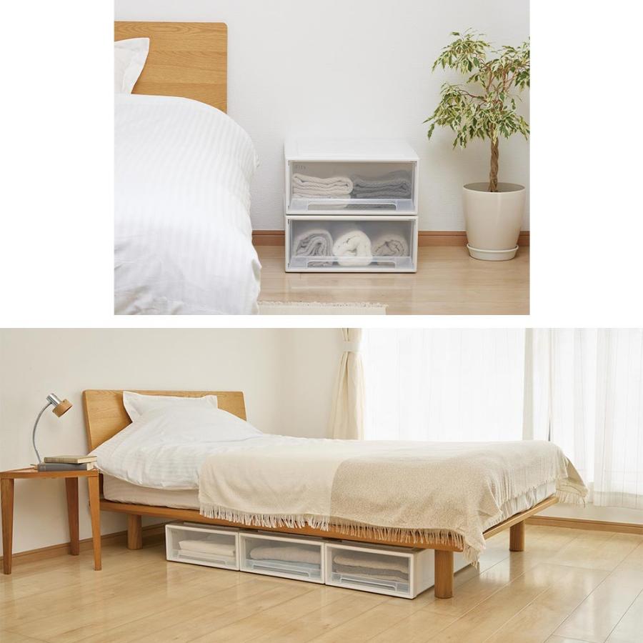 Fits フィッツ収納ケース 押し入れタイプ 奥行74cm幅39cm高さ30cm 2個組 小物収納 フリーボックス 収納ボックス 644912の画像
