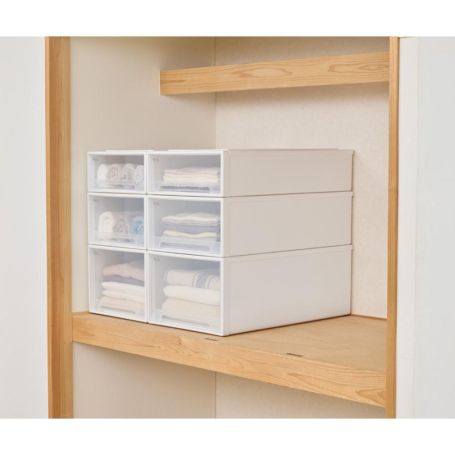 Fits フィッツ収納ケース 押し入れタイプ 奥行74cm幅39cm高さ30cm 2個組 小物収納 フリーボックス 収納ボックス 644912の画像