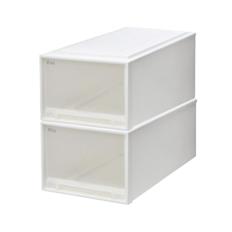 Fits フィッツ収納ケース 押し入れタイプ 奥行74cm幅39cm高さ30cm 2個組 小物収納 フリーボックス 収納ボックス 644912の画像