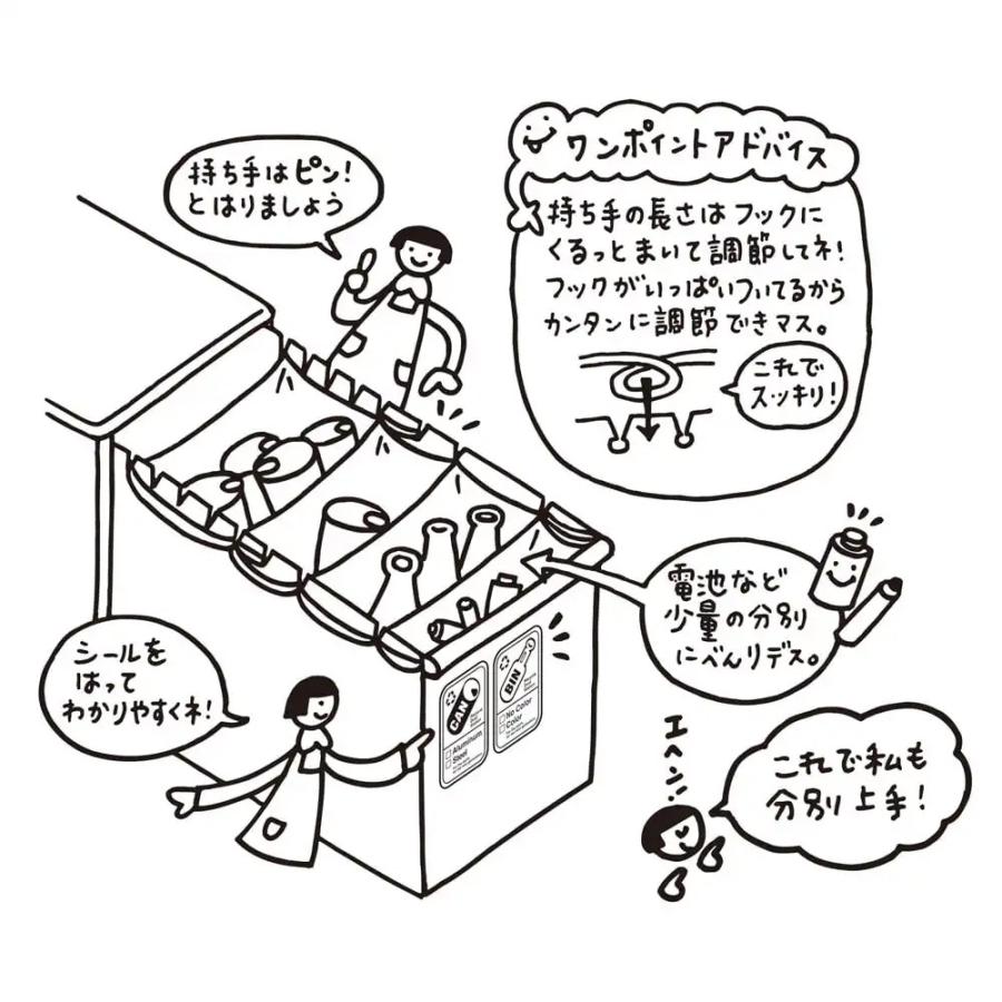 分別スウィングステーション（ダストボックス） 4段・ハイタイプ ダストボックス キッチン 分別 640712_11