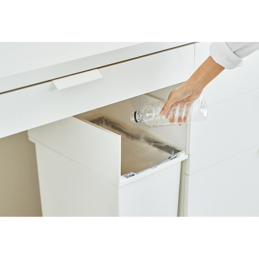 ディノス スチール製 ペダル式 分別ダストボックス 4分別 ゴミ箱 ホワイト dinos 【20リットル×3個組】抗菌加工あり 棚下に置けるペダル式