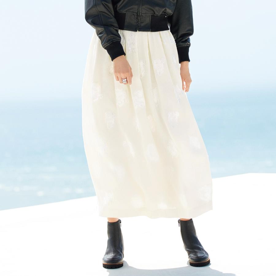 在庫処分セール ファッション スカート プリント 柄スカート イタリア素材 花柄 カットジャカード タックフレアー ロングスカート A ディノス Paypayモール店 通販 Paypayモール Sale 公式通販 直営店限定 Skylanceronline Com