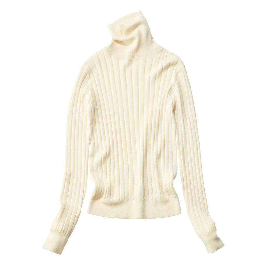 dinos（ディノス） エクストラファインメリノウールニット ワイドリブ