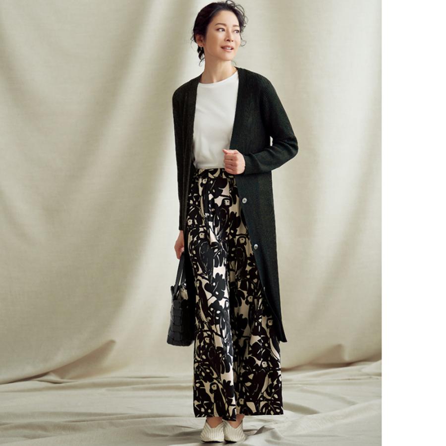 50 割引セール 登場から人気沸騰 ファッション パンツ ブーツカット ワイドパンツ フランス素材 バード柄ワイドパンツ 3004 ボトムス パンツ レディースファッション ファッション Solcaloja Med Ec