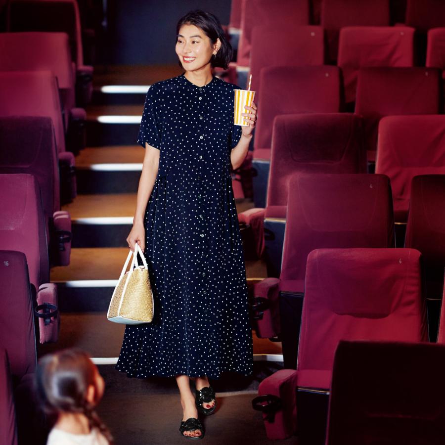 ファッション ワンピース チュニック マキシワンピース ロングワンピース ドットプリントデザインワンピース 3504 ディノス Yahoo ショッピング店 通販 Yahoo ショッピング