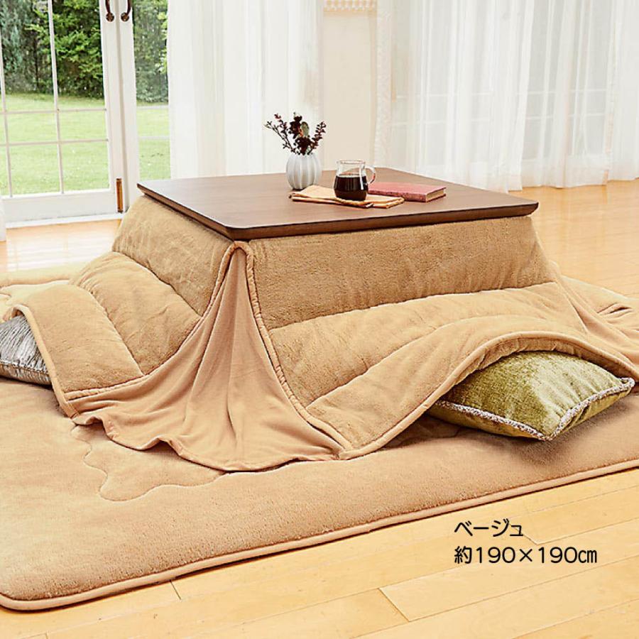 ディノス ヒートループ ラグ 約190×190cm ブラウン