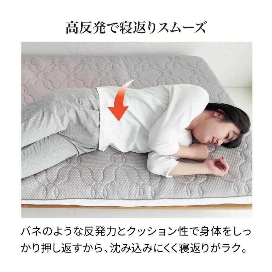 マットレス 高反発 三つ折り 折り畳み ≪シングル≫朝が違う。リッチな寝心地！ブレスエアー（R）３つ折りマットレスコンフォートリッチ（厚さ約10cm） 654002_11