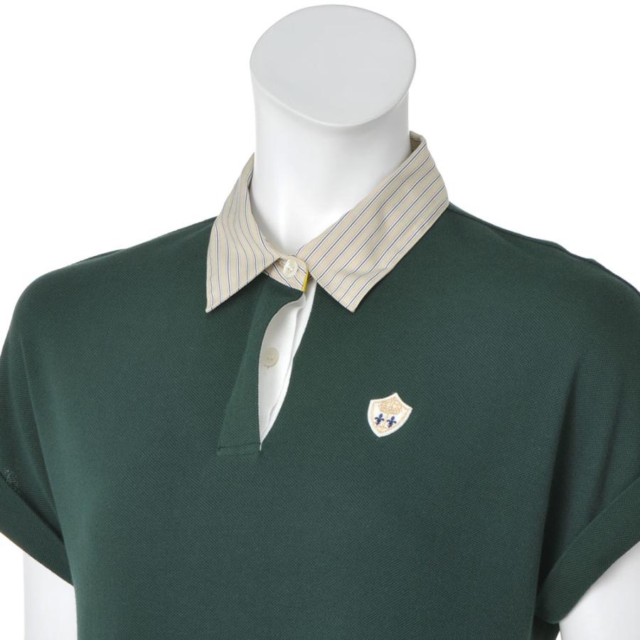 dinos ワッペン付き ラガーシャツワンピース ワンピース