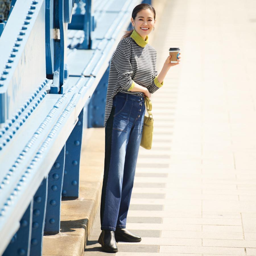 RELAX（リラックス） イタリア素材内側コットン ボーダープルオーバー