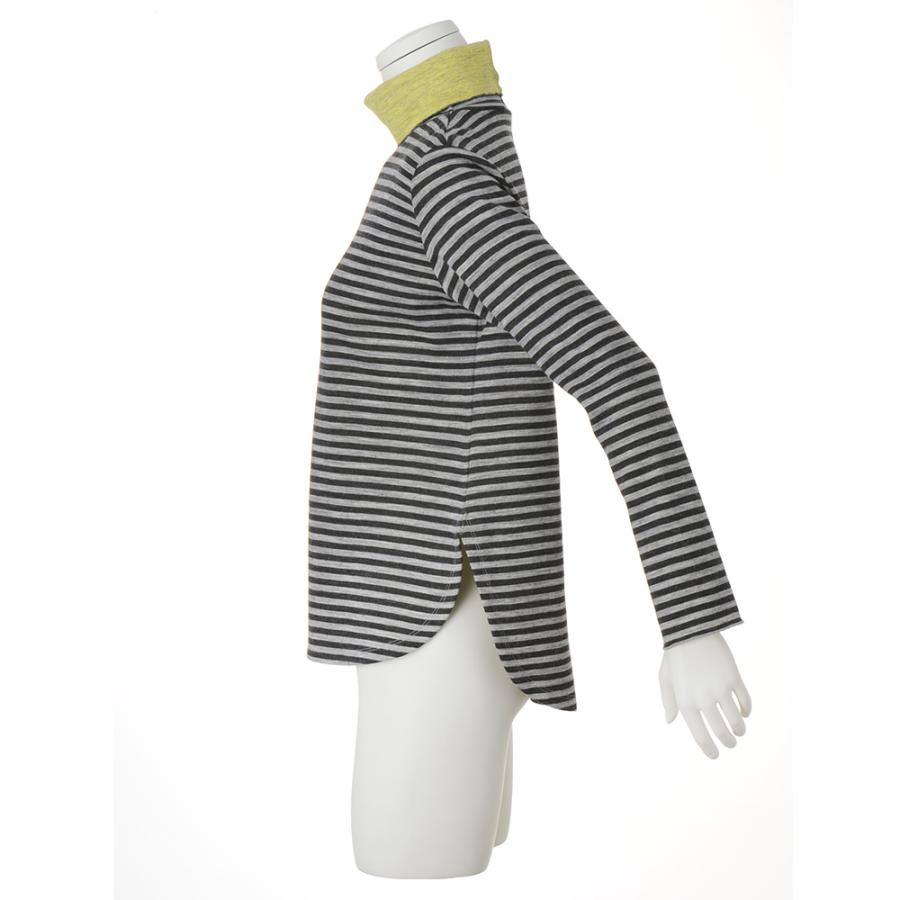 イタリア素材内側コットン ボーダープルオーバー シャツ ブラウス プルオーバー A21901 RELAX（リラックス） イタリア素材内側コットン ボーダープルオーバー