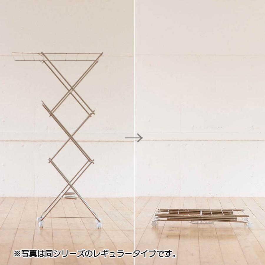 省スペース 伸縮 軽量 ステンレス 物干し 洗濯干し 物干しスタンド ワンピースも掛けられるステンレス製 室内物干し ワイドタイプ（日本製/大木製作所） 651602_2