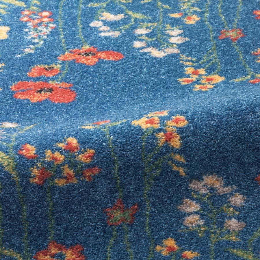 ≪約133×195cm≫ ベルギー製ウィルトン織 花柄ラグ カーペット ラグ マット カバー 625801の画像