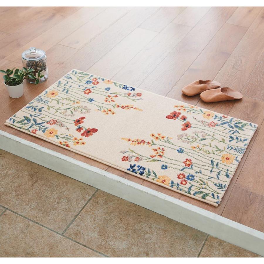 dinos（ディノス） ≪約60×90cm≫ ベルギー製ウィルトン織 花柄マット