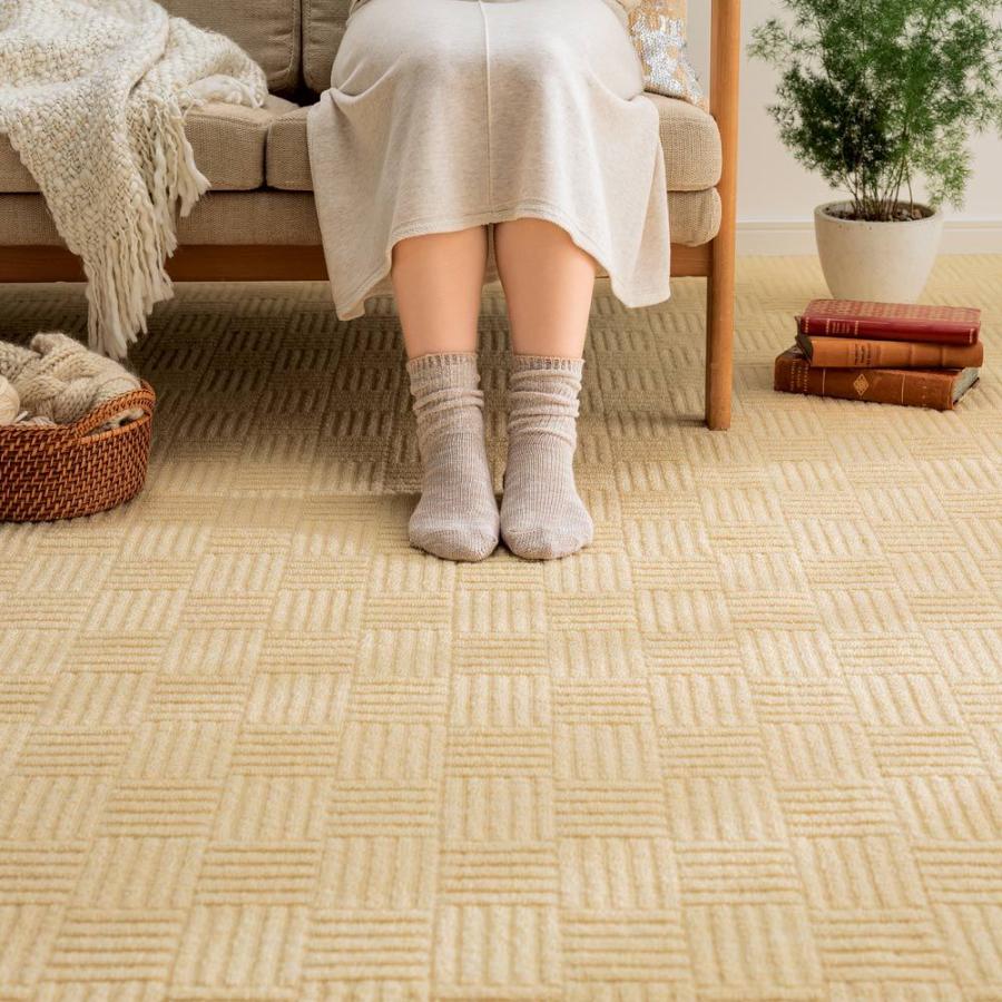 カーテン 敷物 ソファカバー カーペット ラグ マット 畳物 敷き込み ８畳 多機能デザインループカーペット ディノス Paypayモール店 通販 Paypayモール