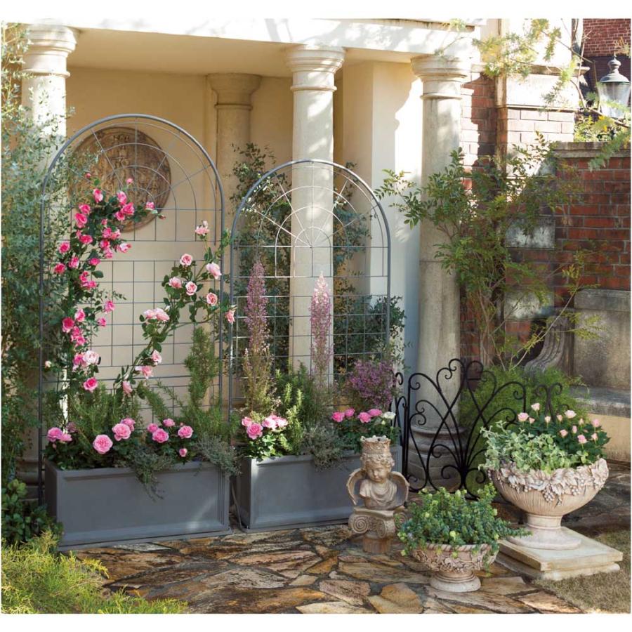 dinos（ディノス） プランター台付きワイドトレリス〈グレー