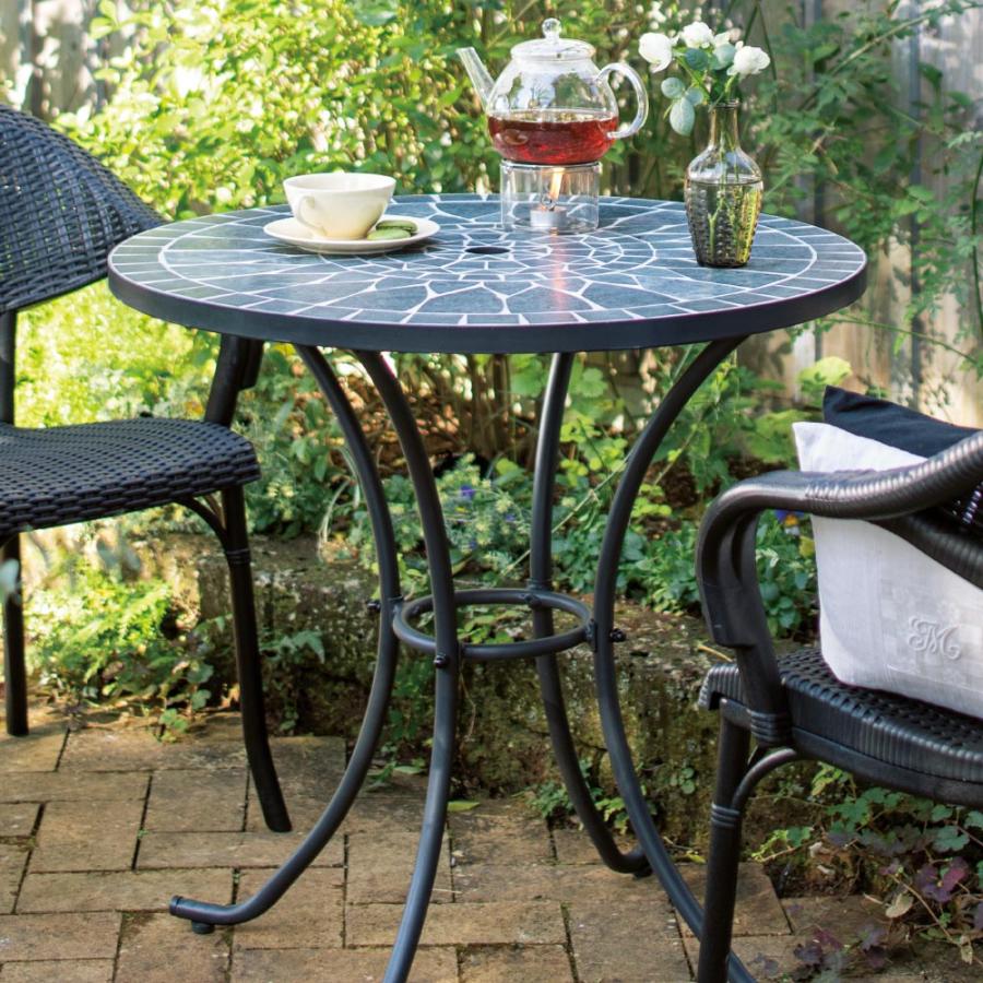 dinos（ディノス） グリーンモザイクテーブル径75cm ガーデン