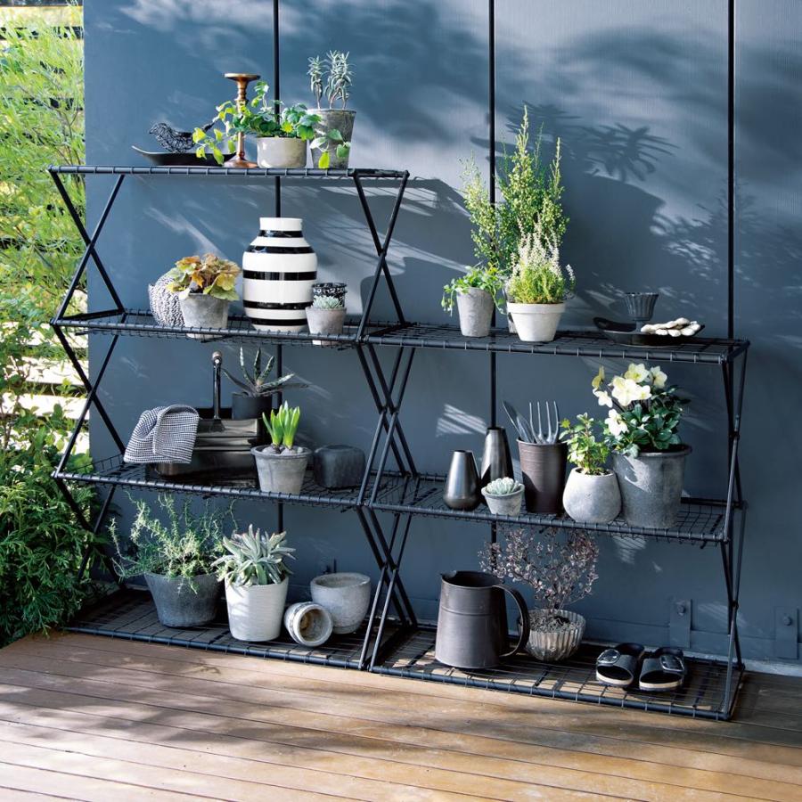 dinos（ディノス） 植物に優しいバルコニーラック 3段 折りたたみ式