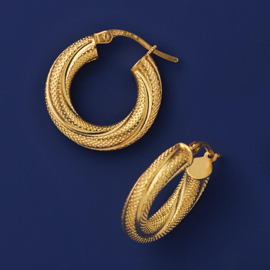 96％以上節約 バッグ 靴 アクセサリー フープピアス J50607 K18