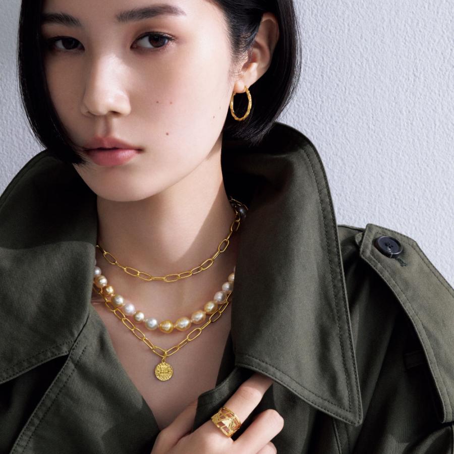 18金 18k top TOP ネックレストップ ペンダントtop コインネックレス コインペンダント UNOAERRE/ウノアエレコラボ K18 コイン ペンダントヘッド J00206の画像