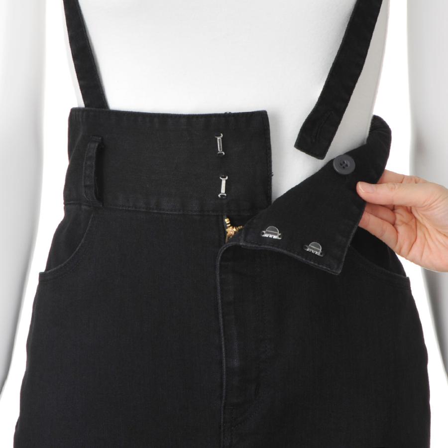 ストレッチデニム サスペンダー付きスカート サステナブル 118903 dinos（ディノス） ストレッチデニム サスペンダー付きスカート