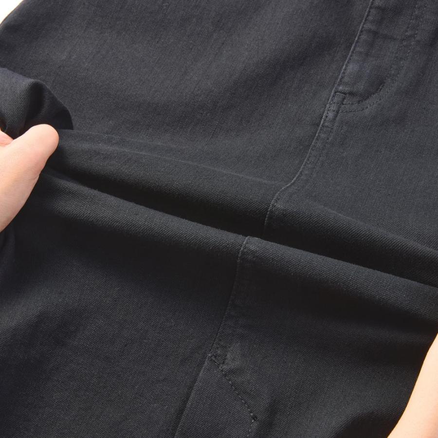 dinos（ディノス） ストレッチデニム サスペンダー付きスカート