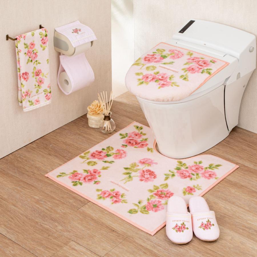 ローラアシュレイ トイレマット、トイレカバー、スリッパ、タオル