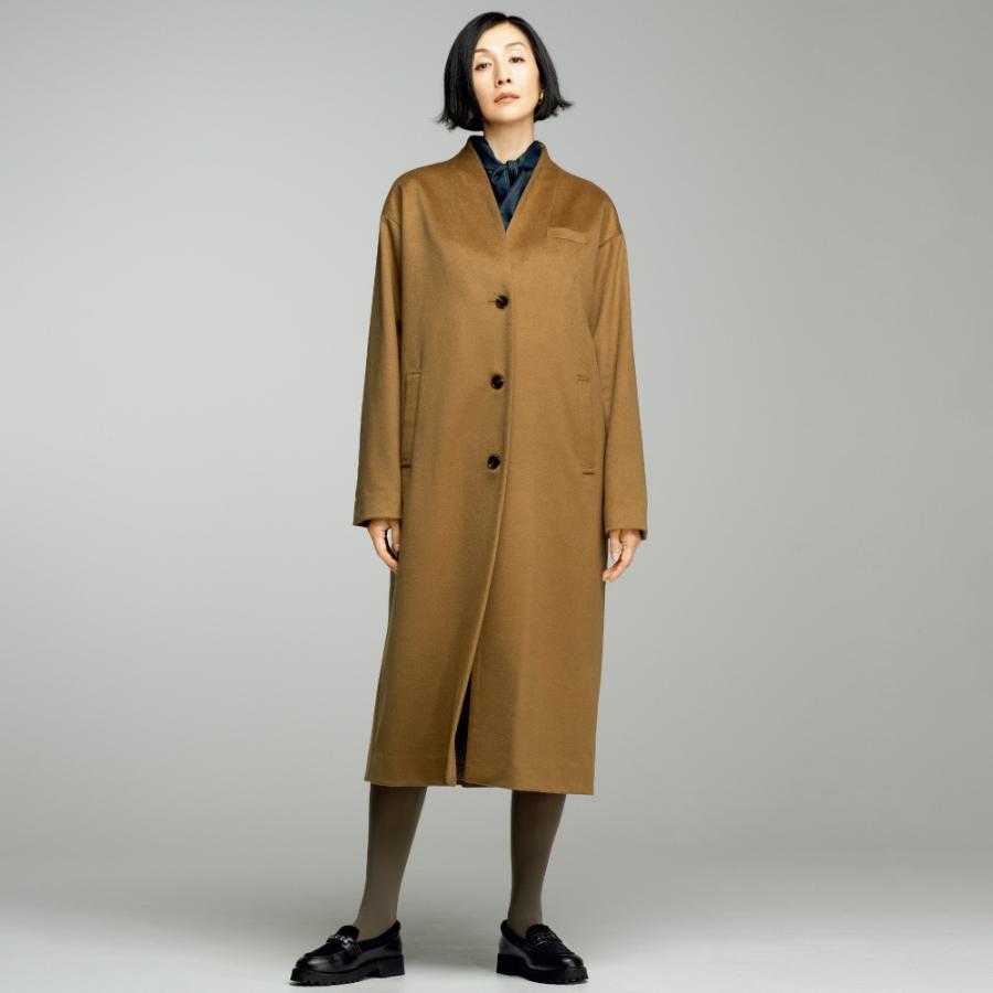 カシミヤ ノーカラーコート コート ノーカラーコート 130801 dinos（ディノス） カシミヤ ノーカラーコート コート ノーカラー