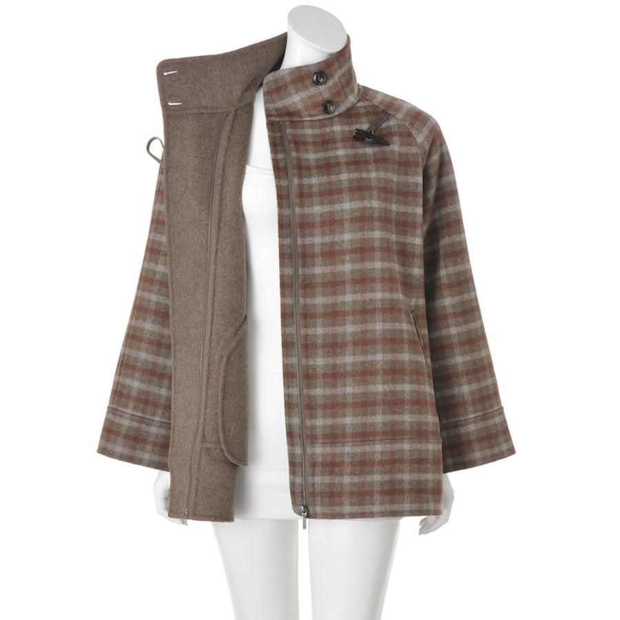 dinos（ディノス） ウール混 リバー仕立て 斜めトグル ダッフルコート