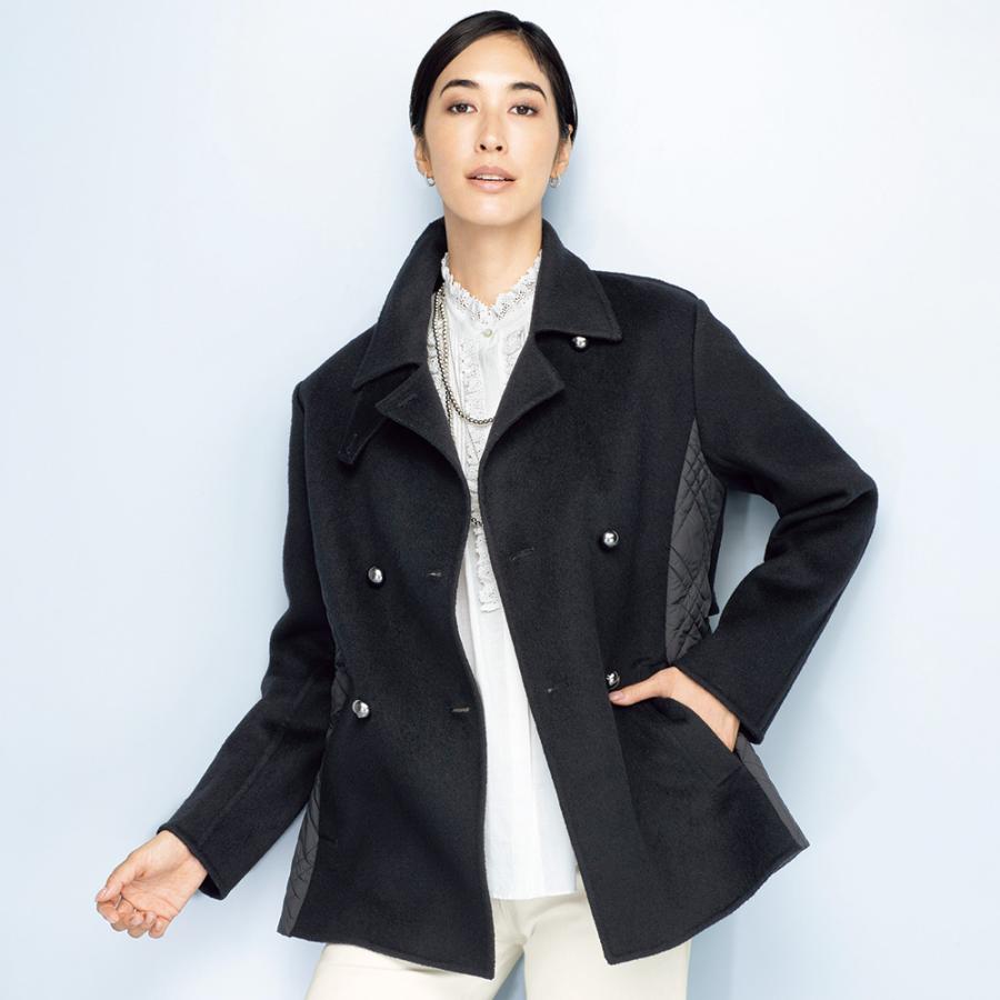 dinos（ディノス） ウールカシミヤ混 ダブルフェイス×中わた