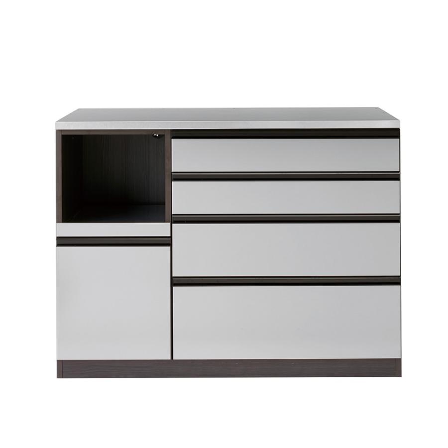 ステンレスバイブレーション仕上げ天板カウンター 幅120cm キッチン収納 キッチンカウンター 629802の画像
