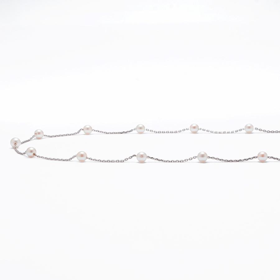 美品 高品質アコヤ真珠天然クオーツロングネックレス k18wg⁄k18 真珠 7