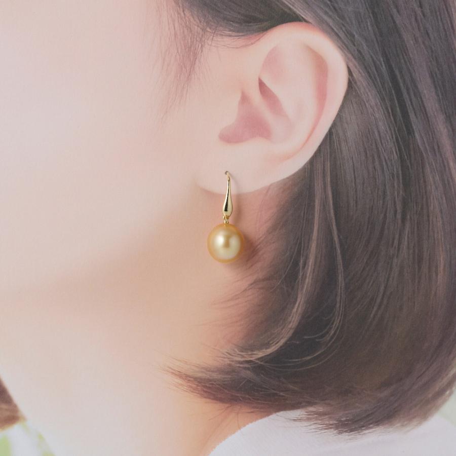 K18 12mm厚巻ゴールドパール ピアス ジュエリー アクセサリー 真珠 パール J11806 ディノスの画像