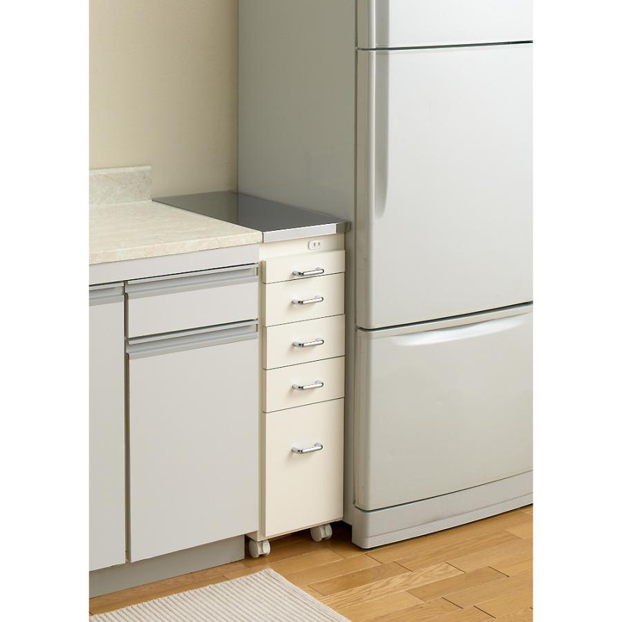 dinos（ディノス） ［幅25奥行55cm］ ステンレス天板隙間収納 引き出し