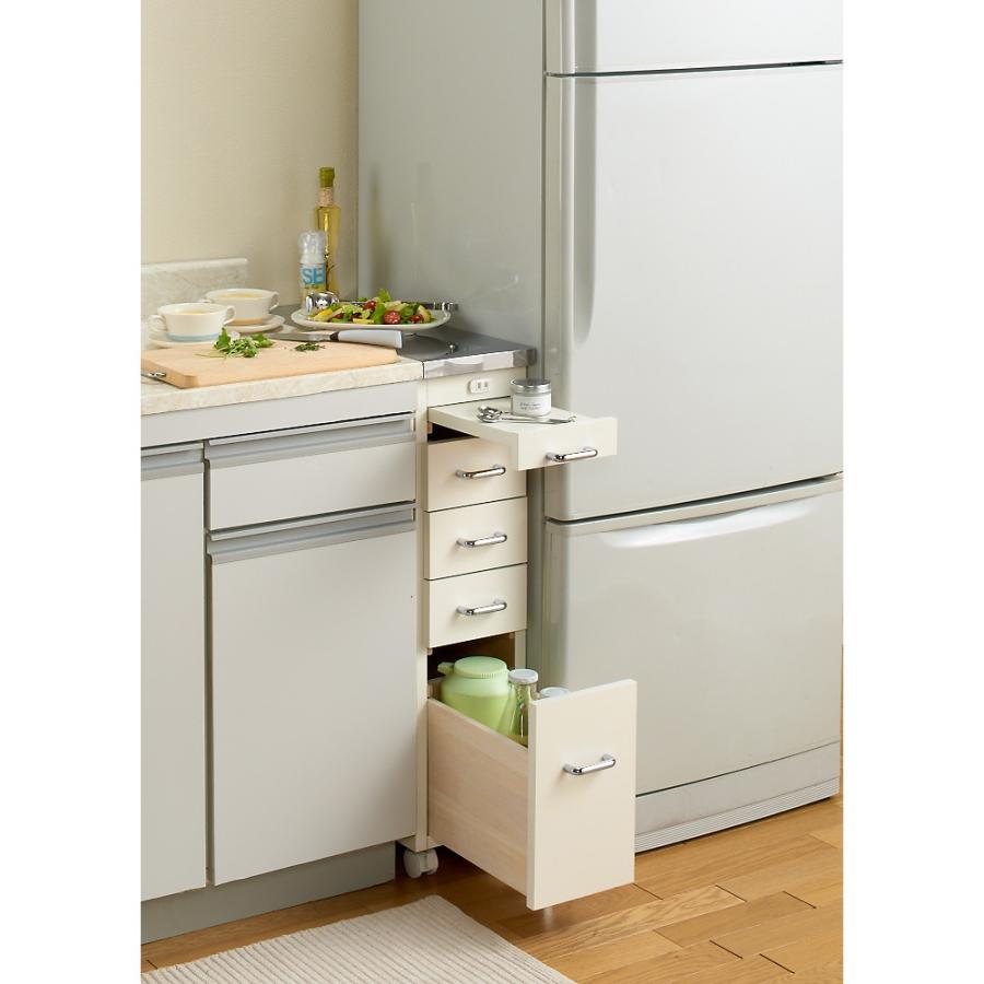 dinos キッチンラック 収納 隙間 キッチンストッカー 台所 ［幅20cm