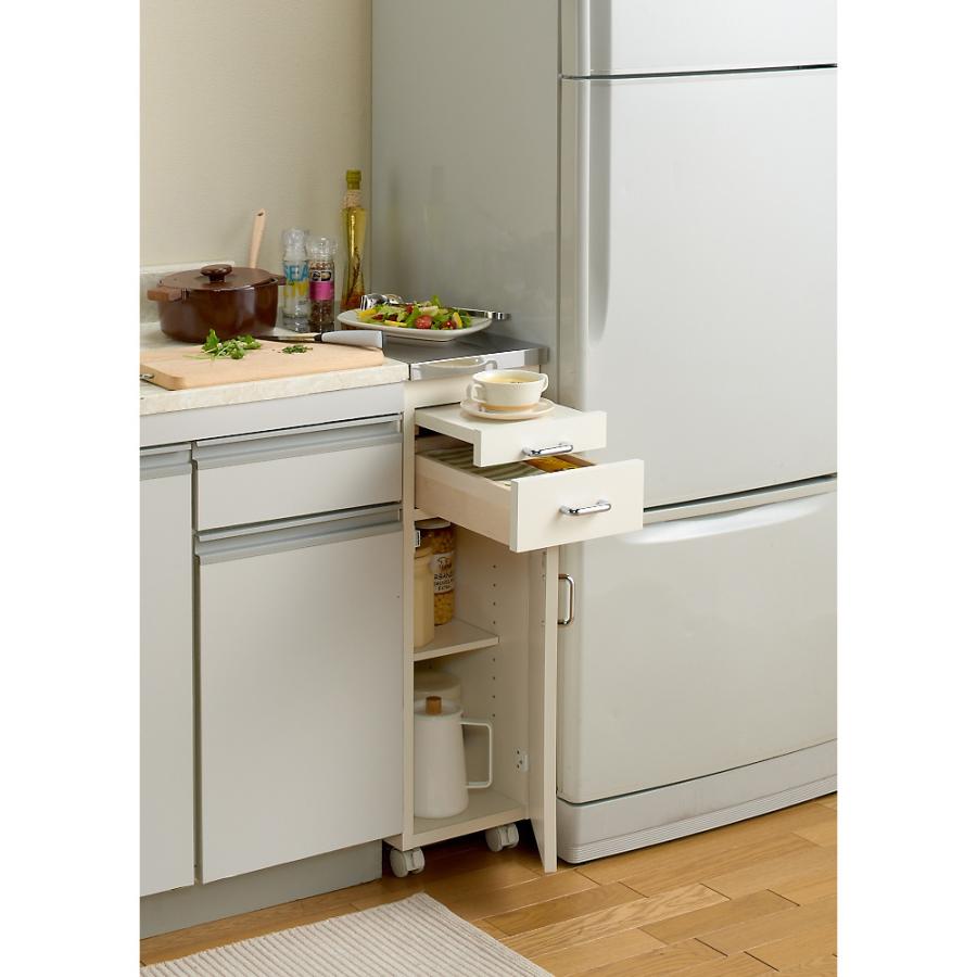 dinos（ディノス） ［幅25奥行55cm］ ステンレス天板隙間収納 扉タイプ