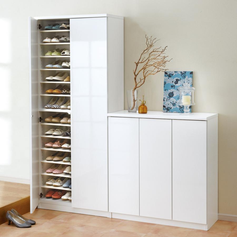 dinos（ディノス） 前面ミラー＆板戸シューズボックス ミドルタイプ