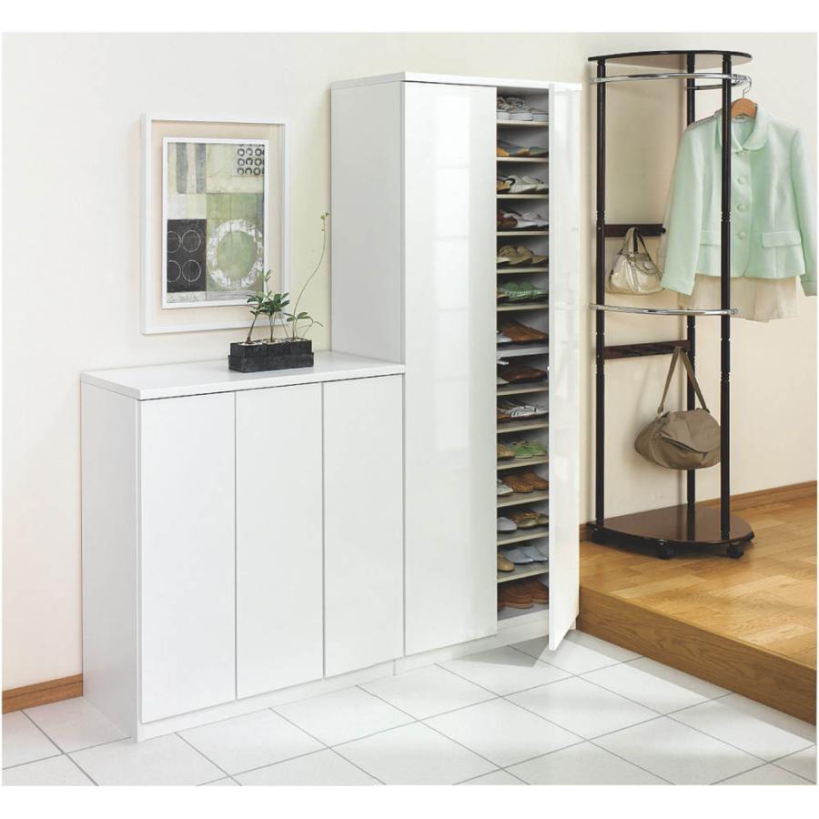 dinos（ディノス） 前面ミラー＆板戸シューズボックス ハイタイプ・幅