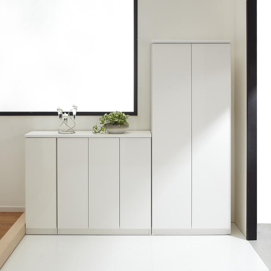 dinos（ディノス） 前面ミラー＆板戸シューズボックス ハイタイプ・幅