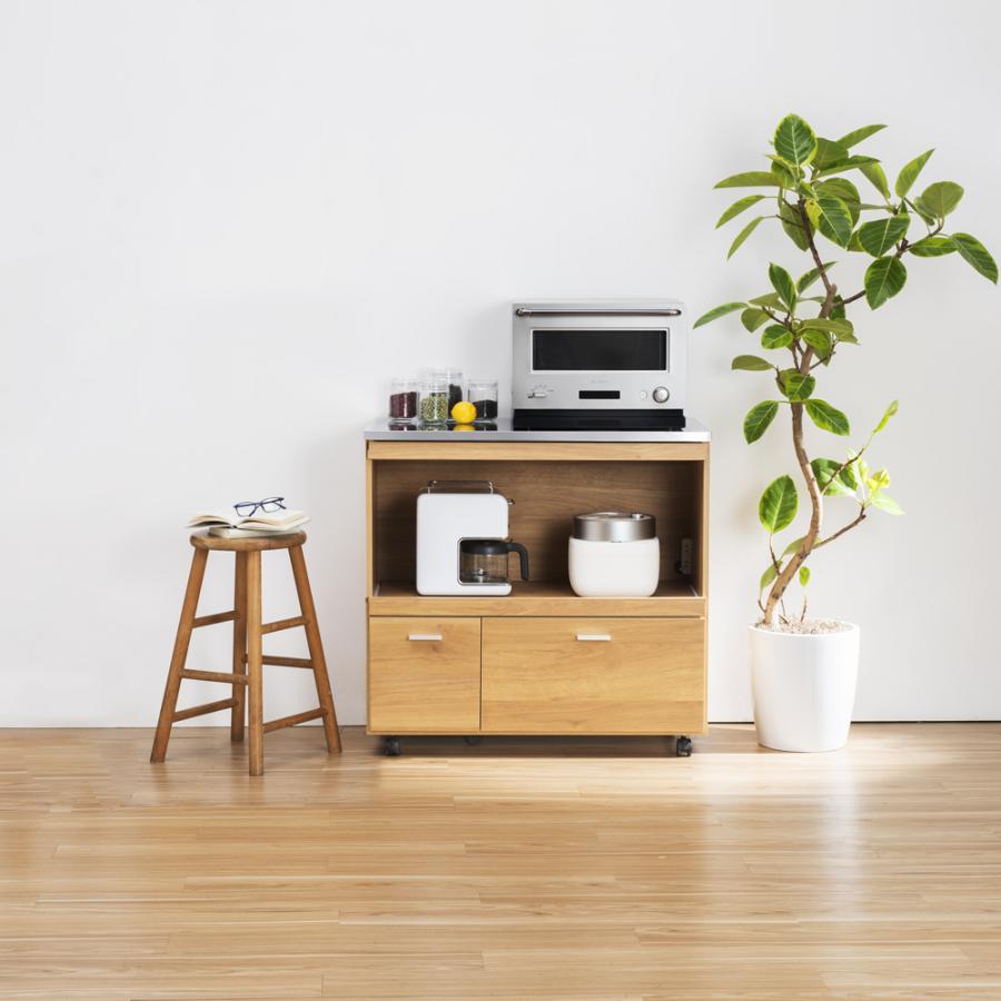 家具 収納 キッチン収納 食器棚 キッチンストッカー 食品ストッカー 家電たっぷり収納ステンレス天板カウンター 幅90cm ディノス Paypayモール店 通販 Paypayモール