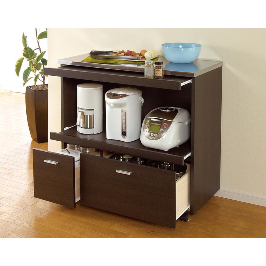 dinos 家電たっぷり収納ステンレス天板カウンター 幅119.5cm