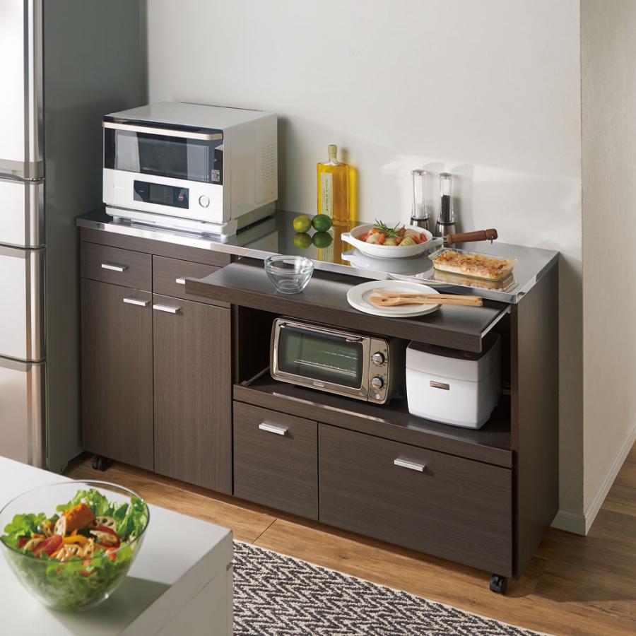 dinos 家電たっぷり収納ステンレス天板カウンター 幅149.5cm