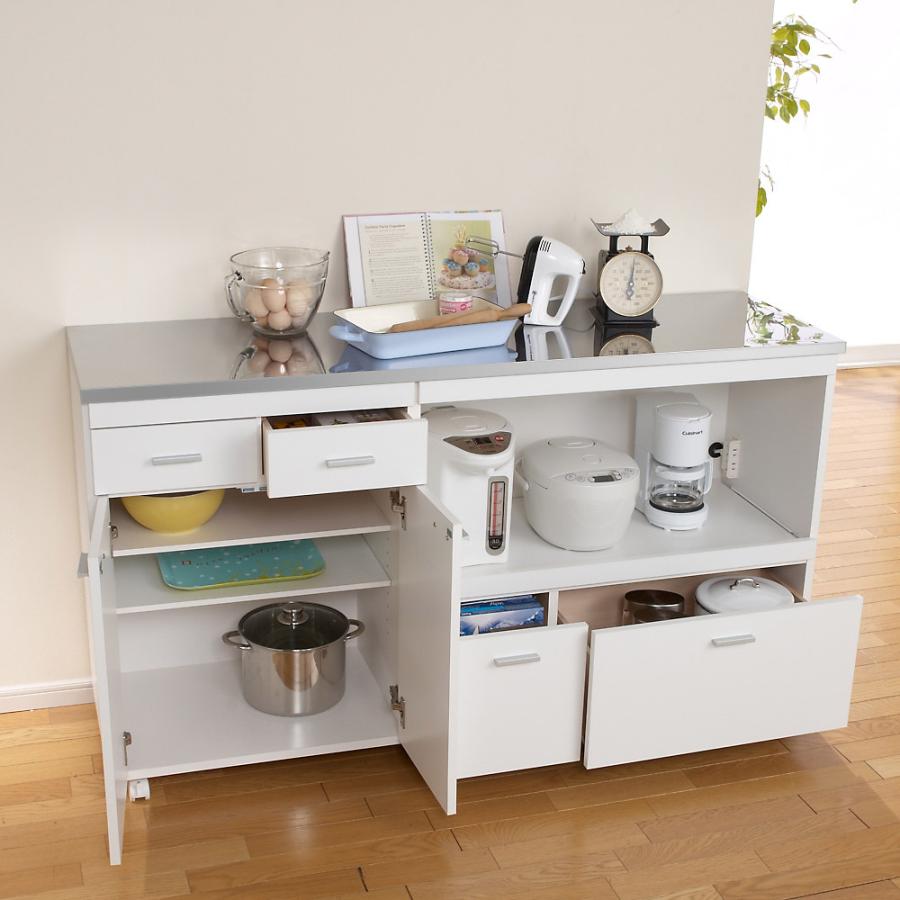 Dinos キッチンカウンターロータイプホワイトオープンシェルフ Dinos キッチンカウンターロータイプホワイトオープンシェルフ dinos