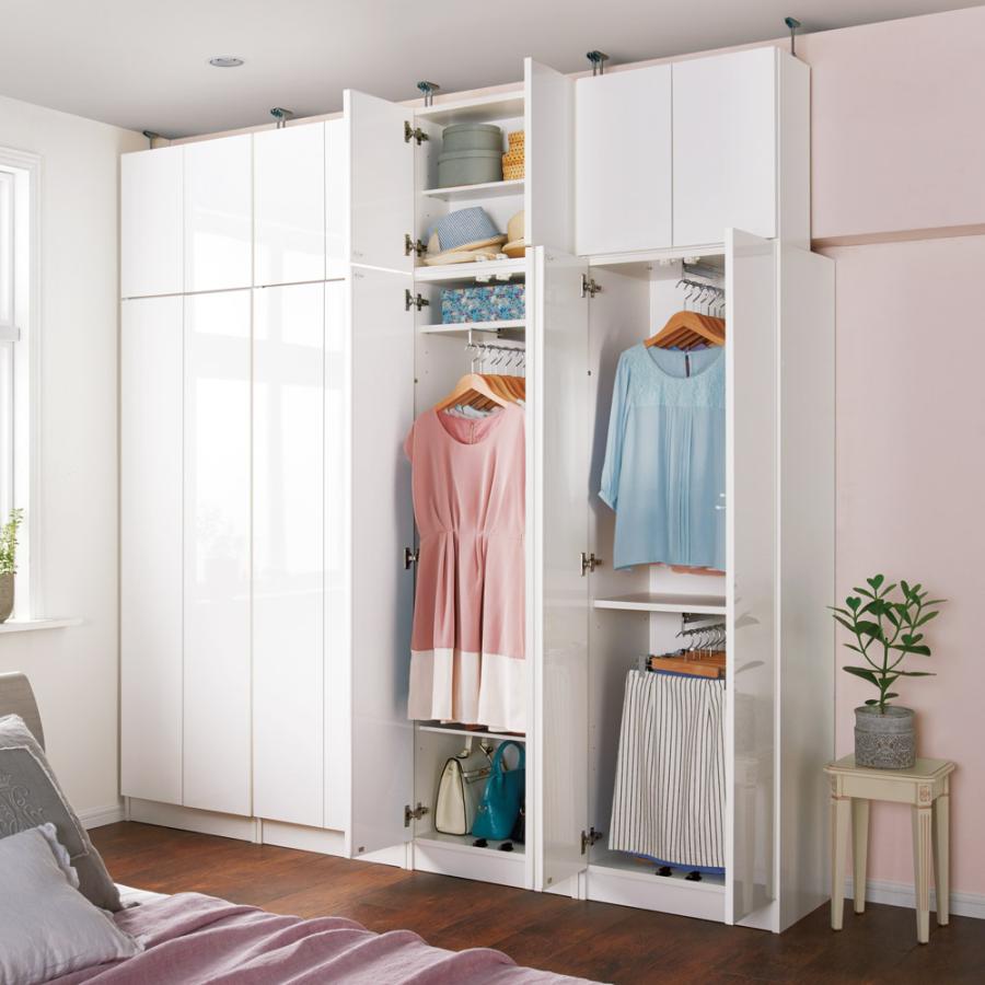 家具 収納 衣類収納 ワードローブ クローゼット 梁避け対応システムユニット 上置き 奥行24cm