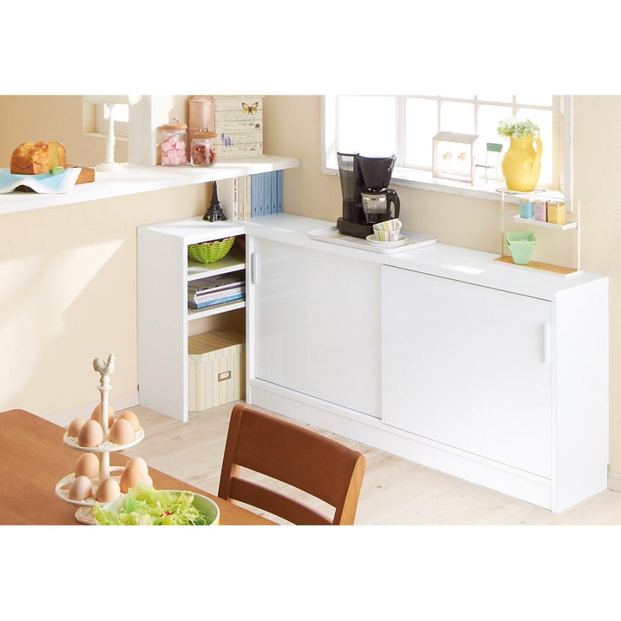 ディノス　リビング収納キャビネット 幅90cm ホワイト テレワークにも最適 北欧スタイルリビング収納シリーズ PC